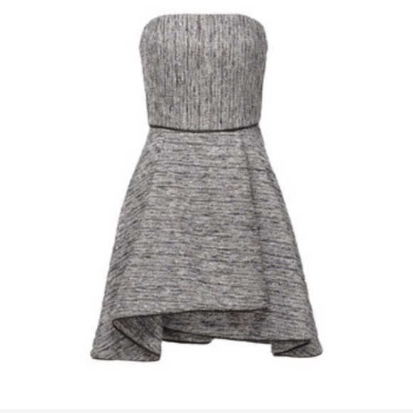 NWOT Strapless Cocktail Gray Silver Prom Formal Wedding Guest Dress - Picture 2 of 3